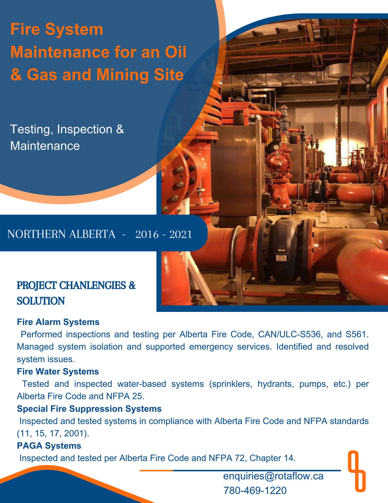 Fire System Maintenance for an Oil & Gas and Mining Site