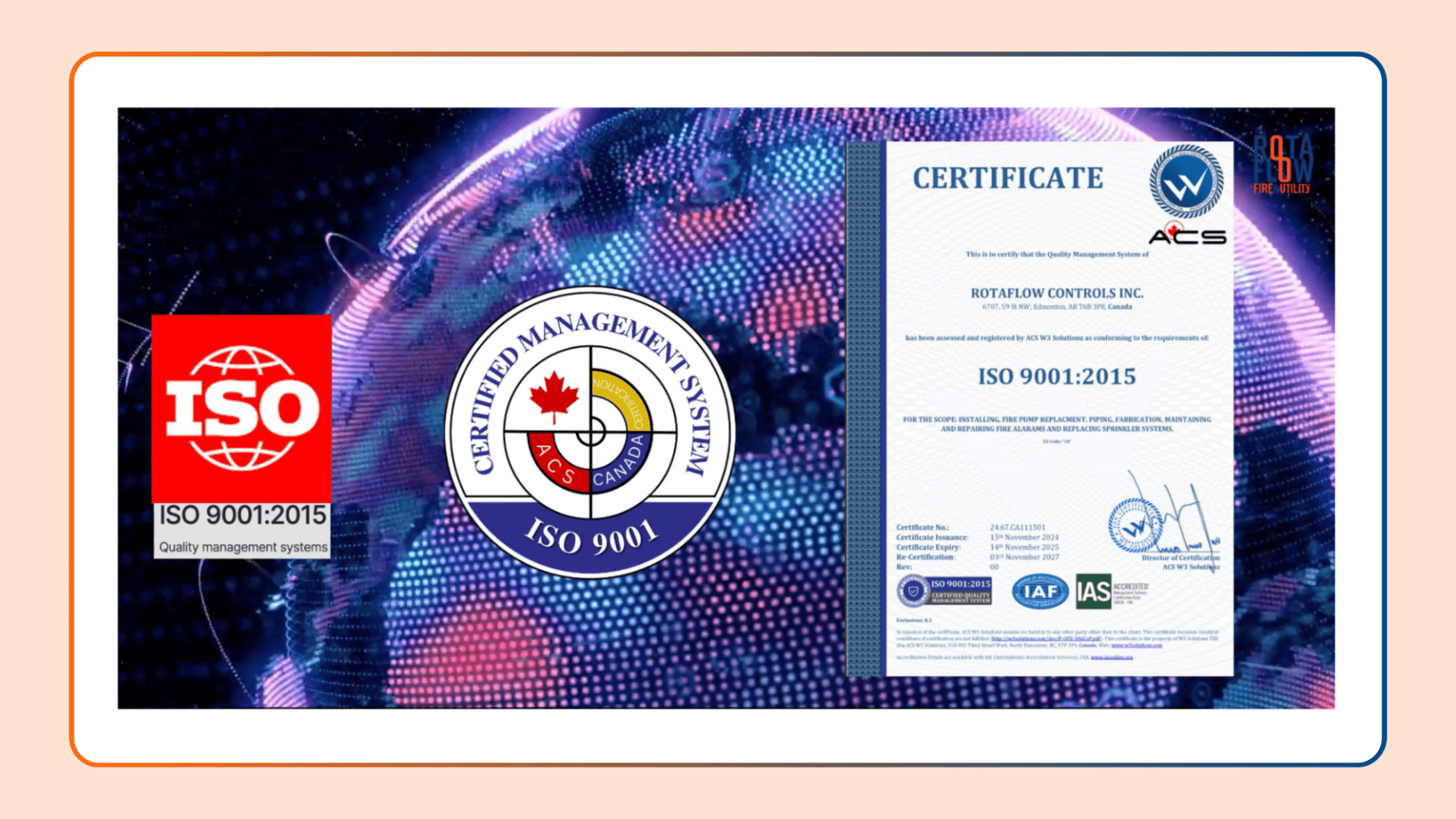 Rotaflow achieved the ISO 9001:2015 Certification