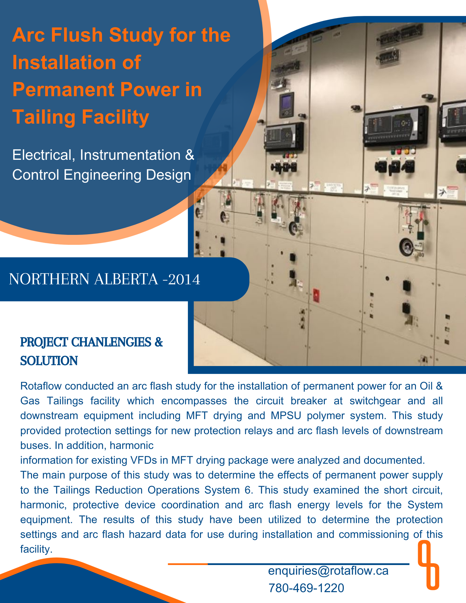 Arc Flush Study for the Installation of Permanent Power in Tailing Facility