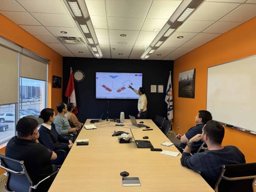 Rotaflow engineering team reviewing a fire system design